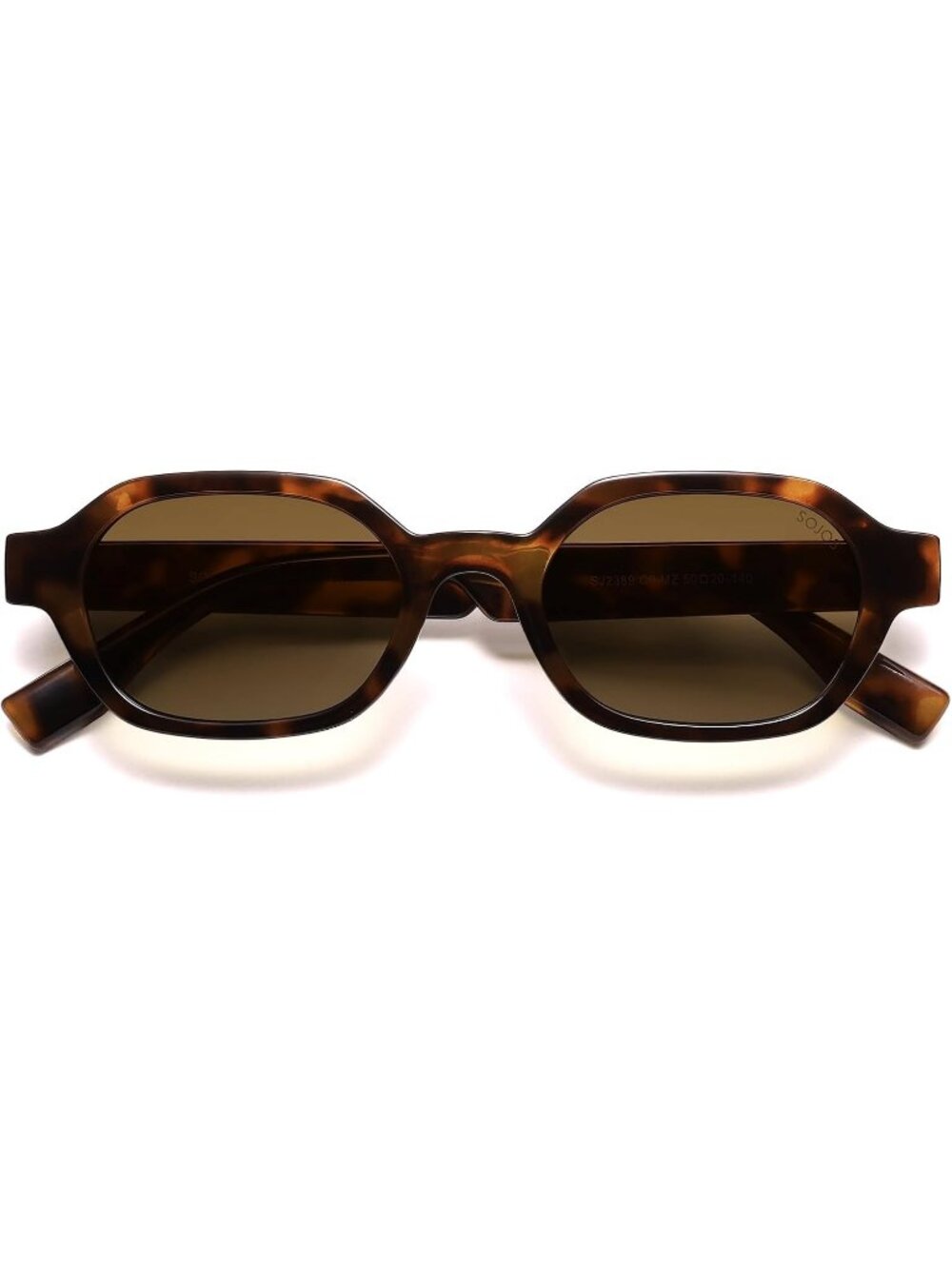 Unisex Tortoise Carbon Retro Classic Polarized Hexagonal Rectangle Sunglasses